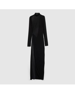 Gucci Viscose Crêpe Jersey Dress With Split, Size 40 It, Ready-To-Wear - Black