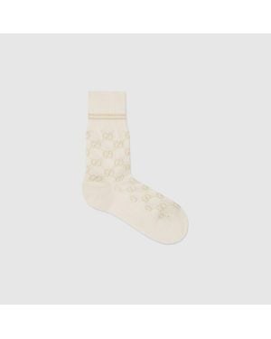 Gucci Socken Aus Baumwollmischung Mit Gg, Grösse - Weiß