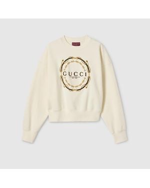 Gucci Cotton Jersey Sweatshirt With Print - Natural