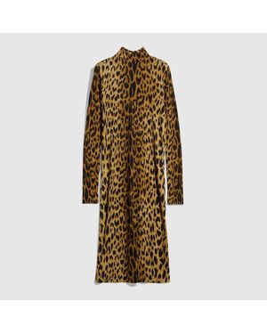 Gucci Printed Jersey Long Dress - Metallic