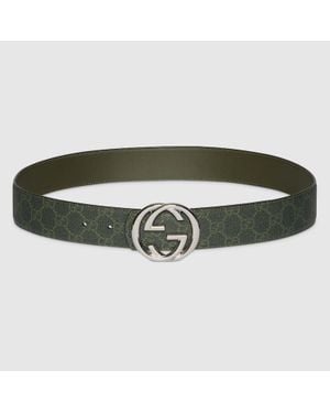 Gucci Cintura Reversibile Con Monogramma Gg, Taglia 100 - Verde