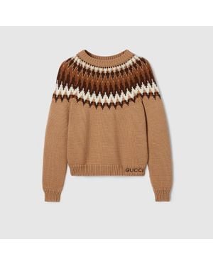 Gucci Jersey De Punto De Lana Gruesa, Talla - Marrón