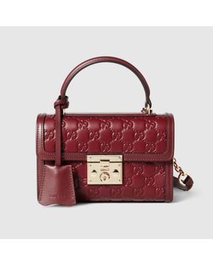 Gucci Padlock Small Top Handle Bag - Red