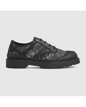 Gucci Scarpa Stringata Uomo Con Dettaglio Web, Taglia - Nero