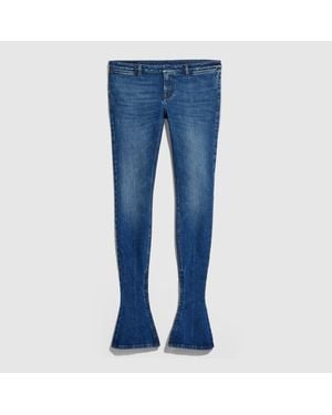 Gucci Fitted Stretch Cotton Denim Trousers - Blue