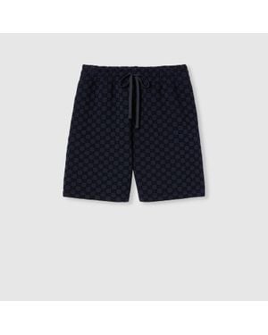 Gucci Printed Double Jersey Viscose Shorts - Blue