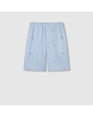 Gucci Shorts Aus Gestreifter Baumwolle, Grösse - Blau