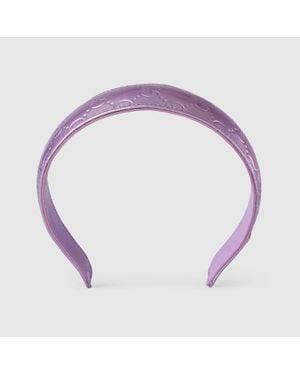 Gucci Gg Leather Hairband, Leather - Purple