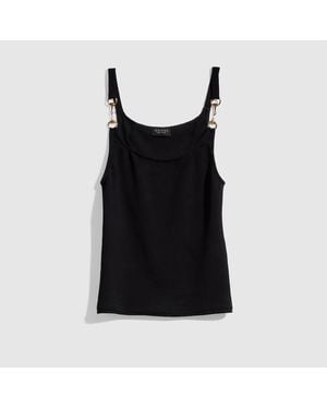Gucci Viscose Crêpe Jersey Top With Horsebit, Ready-To-Wear - Black