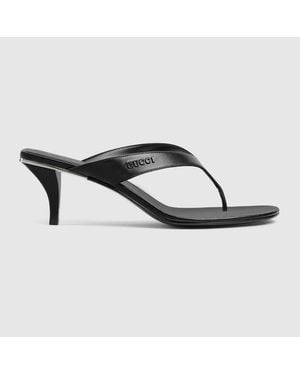 Gucci Vittoria Thong, Leather - Black