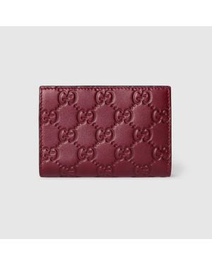 Gucci Gg Emblem Small Wallet - Red