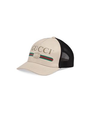 Gucci Casquette en cuir Print - Blanc
