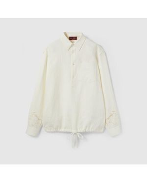Gucci Linen Shirt With Embroidery - White