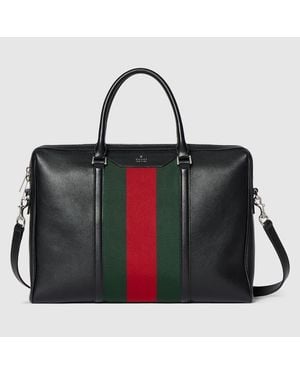 Gucci Maletín Mega Web Trademark Mediano - Negro