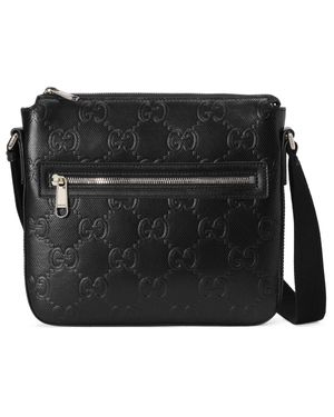 Gucci GG Embossed Small Messenger Bag - Black