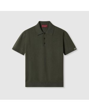 Gucci Silk Cotton Knit Polo Shirt, Ready-To-Wear - Green