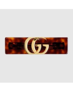 Gucci Hair Clip With Double G, Resin - Red