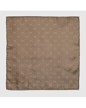 Gucci Seidenjacquard-Einstecktuch Mit Horsebit - Braun