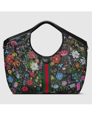 Gucci Giglio Flora Large Tote Bag, Fabric - Green