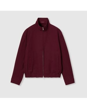 Gucci Cotton Gabardine Jacket With Logo - Purple