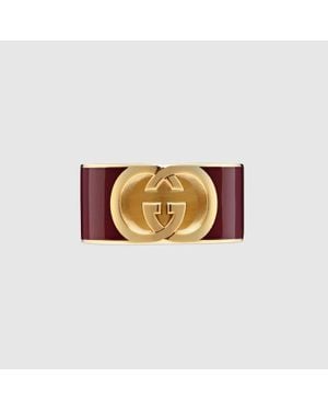 Gucci Anello Interlocking Smaltato, Taglia - Multicolore
