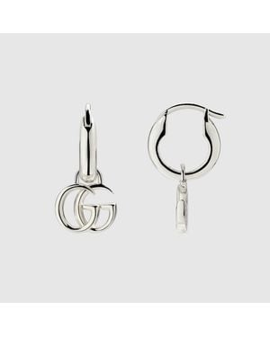 Gucci Orecchini A Cerchio Gg Marmont - Metallizzato