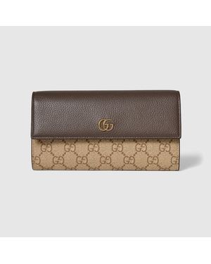 Gucci Bi-colour Gg Marmont Continental Wallet, Leather - Metallic