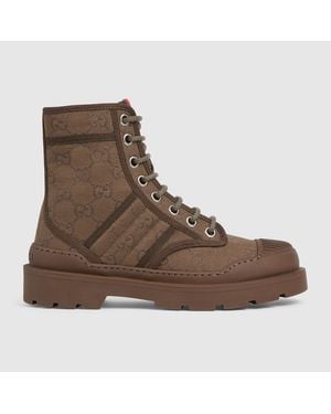 Gucci Bota Con Tribanda Web Para Mujer, Talla - Marrón