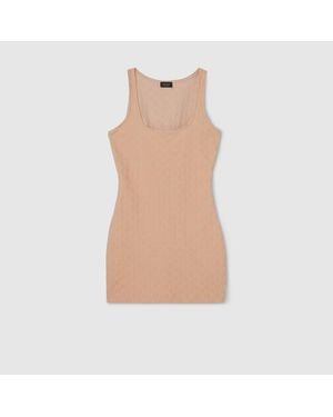 Gucci Gg Jersey Jacquard Dress - Natural