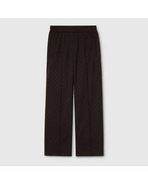 Gucci Pantalon À Jacquard Gg En Jersey, Taille - Noir