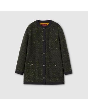 Gucci Jacke Aus Wollbouclé, Größe - Grün