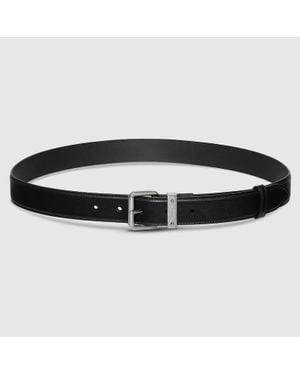 Gucci Cintura Gg Emblem Con Fibbia Squadrata, Taglia 100 - Nero