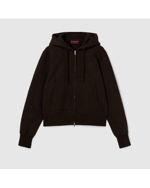 Gucci Brushed Cotton Jersey Zip Sweatshirt - Black