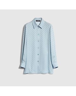 Gucci Gg Silk Jacquard Shirt - Blue