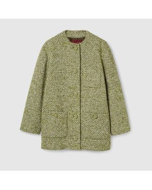 Gucci Wool Cotton Bouclé Coat - Green