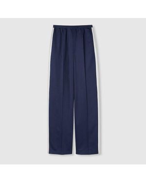 Gucci Technical Jersey Trousers With Logo - Blue