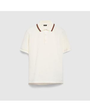 Gucci Cotton Jersey Piquet Polo Shirt - White