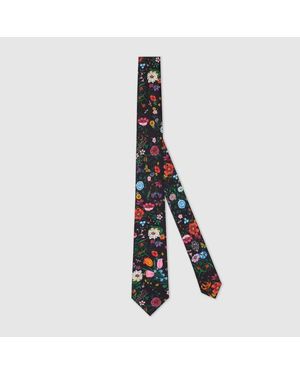 Gucci Printed Silk Tie - Black