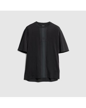Gucci Cotton T-Shirt With Muted Web, Size Xxs, Ready-To-Wear - Black