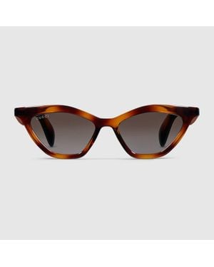 Gucci Lunettes De Soleil Œil-De-Chat - Marron