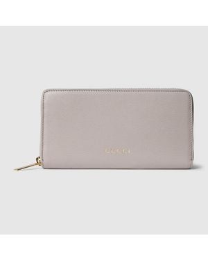 Gucci Zip Around Wallet With Lettering - Grey