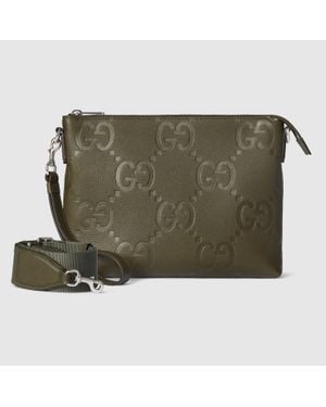 Gucci Mittelgroße Umhängetasche Mit Jumbo Gg - Grün