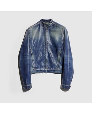 Gucci Cotton Denim Jacket With Coating - Blue