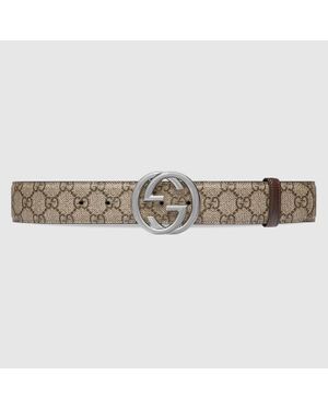Gucci Cintura Con Fibbia Incrocio Gg, Taglia 100 - Neutro
