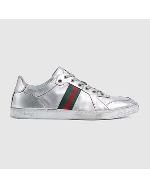 Gucci Stretch Low-Top Trainer, Leather - Metallic