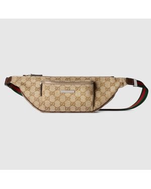 Gucci Flatpack Crystal Small Belt Bag, Gg Canvas - Natural