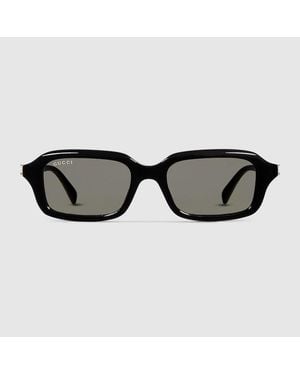 Gucci Sonnenbrille Mit Rechteckigem Rahmen - Schwarz