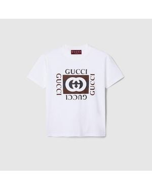 Gucci Printed Cotton Jersey T-Shirt - White