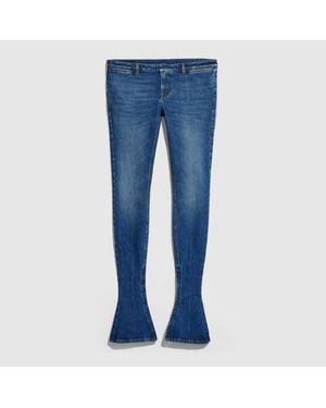 Gucci Fitted Stretch Cotton Denim Trousers - Blue