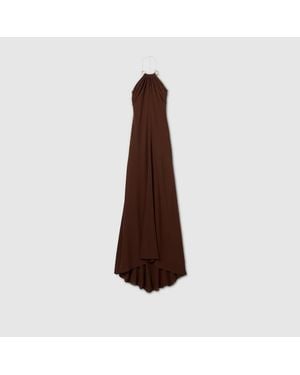 Gucci Silk Crêpe Long Dress - Brown
